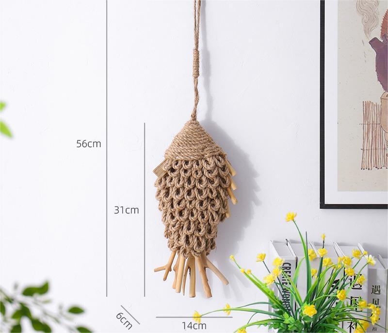 Handmade, modern minimalist fish pendant wall three-dimensional fish wall decoration room corridor decoration HongmingShop
