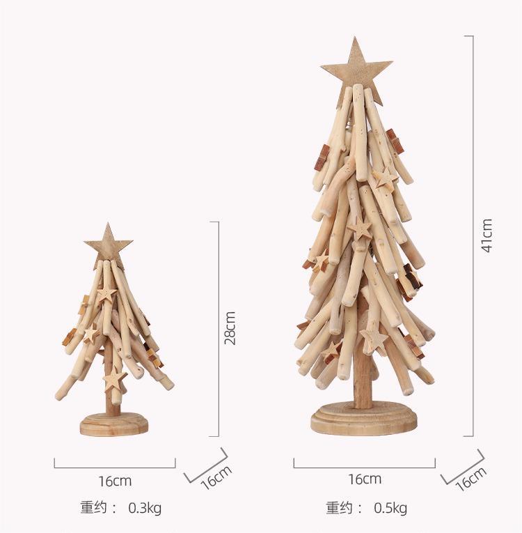 Handmade, Log Ornaments Home Tabletop Christmas Tree HongmingShop