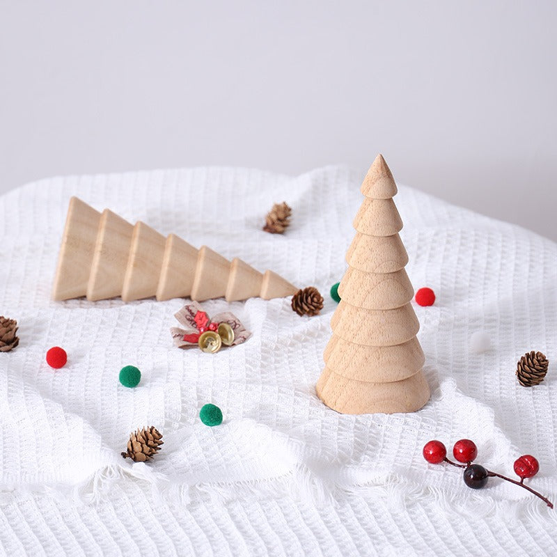 Handmade, Wooden Christmas Tree Tabletop Ornament Creative Decoration Living Room Holiday Gifts Small Household Ornaments HongmingShop