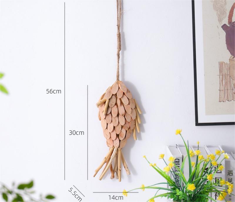 Handmade, modern minimalist fish pendant wall three-dimensional fish wall decoration room corridor decoration HongmingShop