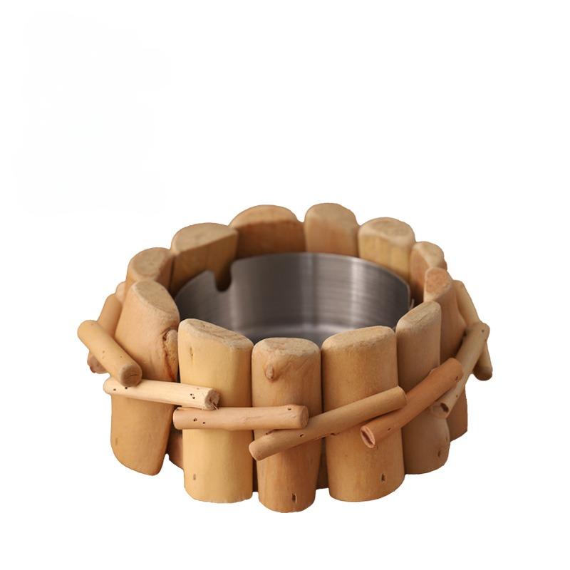 Handmade, Log Stainless Steel Ashtray Home Living Room Creative Personality Modern Ashtray Ornament HongmingShop