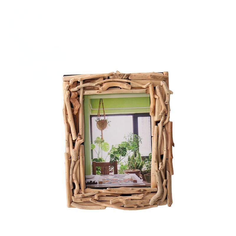 Handmade, creative solid wood photo frame table 7 inch picture frame ornament living room wine cabinet TV cabinet photo frame decoration home furnishings HongmingShop