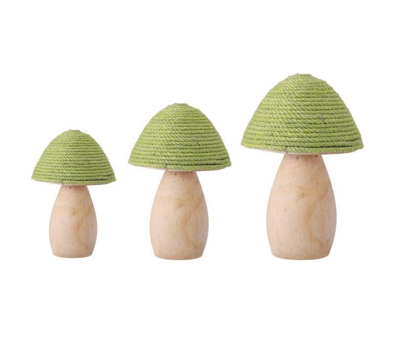 Handmade, wooden hemp rope creative small mushroom cute ornament desktop decoration home HongmingShop