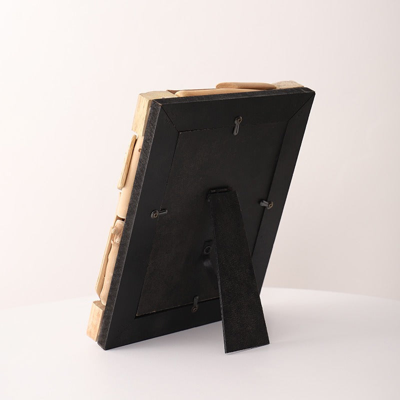 Handmade, creative solid wood photo frame table 7 inch picture frame ornament living room wine cabinet TV cabinet photo frame decoration home furnishings HongmingShop