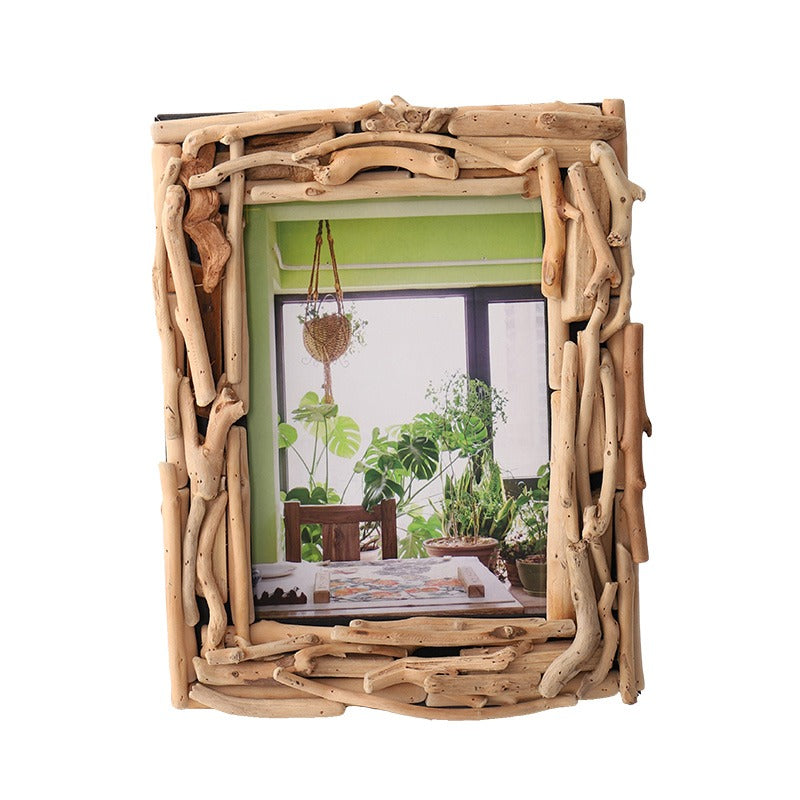 Handmade, creative solid wood photo frame table 7 inch picture frame ornament living room wine cabinet TV cabinet photo frame decoration home furnishings HongmingShop