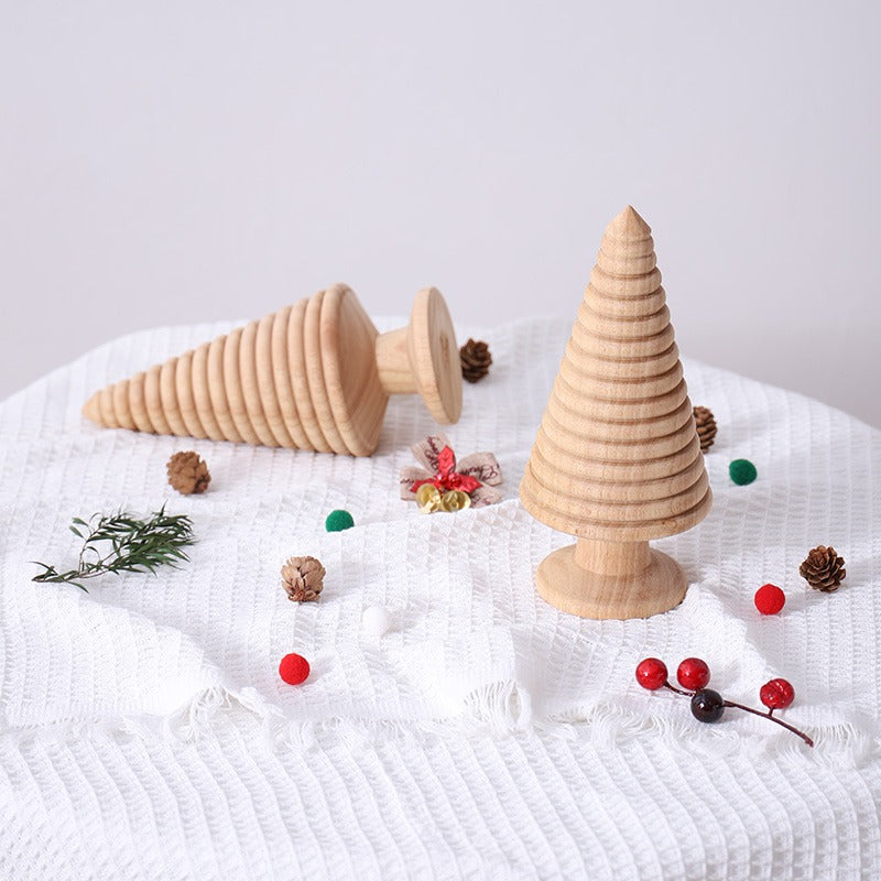Handmade, Wooden Christmas Tree Ornament Tabletop Small Home Decoration Atmosphere HongmingShop