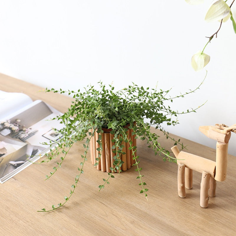 Handmade, green plant vase modern simple living room creative dining table floral art high value flower pot ornament art HongmingShop