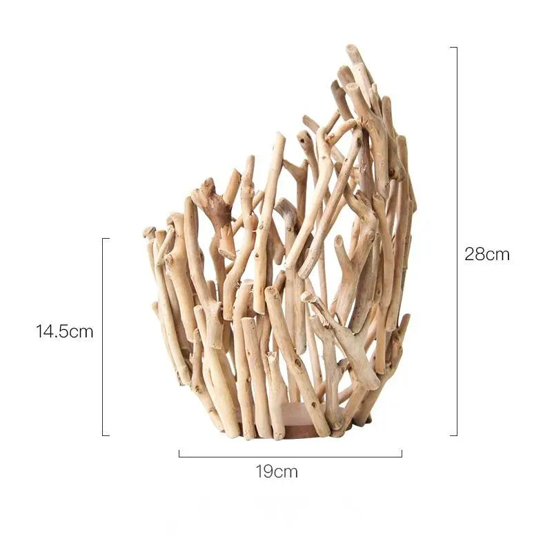 Handmade, Wooden Vase Ornament Living Room Flower Arrangement Decoration Home High-end Dining Tabletop Decoration Green Plants Floral Art HongmingShop