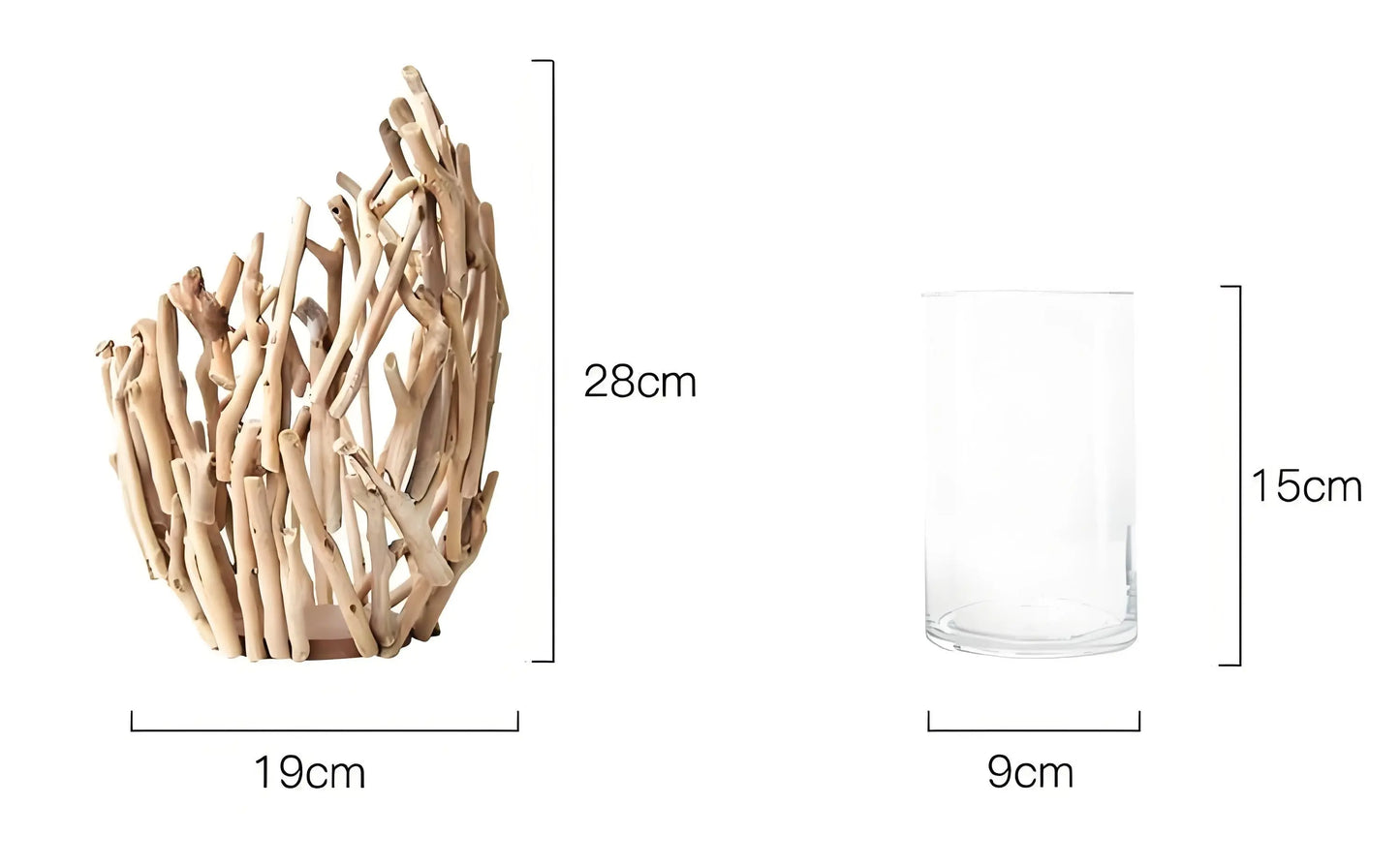Handmade, Wooden Vase Ornament Living Room Flower Arrangement Decoration Home High-end Dining Tabletop Decoration Green Plants Floral Art HongmingShop