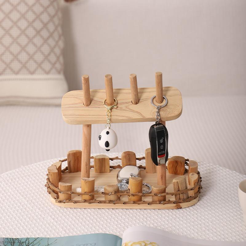 Handmade, solid wood key storage ornament door shoe cabinet shelf creative home living room handmade decoration HongmingShop