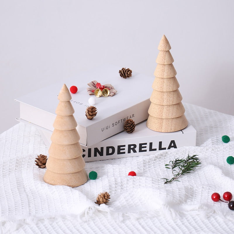 Handmade, Wooden Christmas Tree Tabletop Ornament Creative Decoration Living Room Holiday Gifts Small Household Ornaments HongmingShop