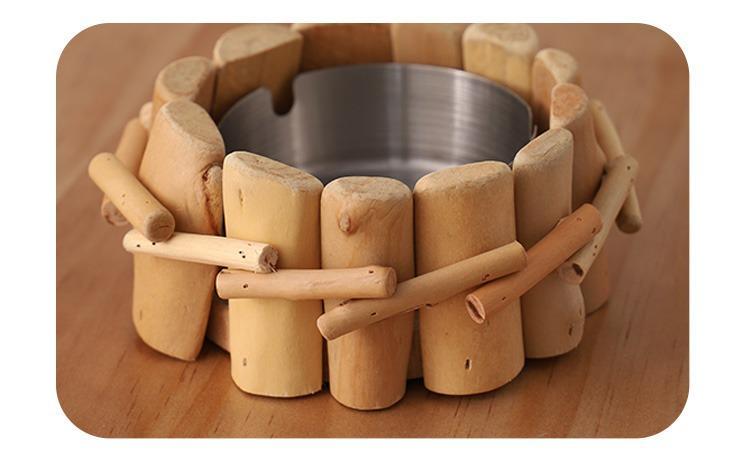 Handmade, Log Stainless Steel Ashtray Home Living Room Creative Personality Modern Ashtray Ornament HongmingShop