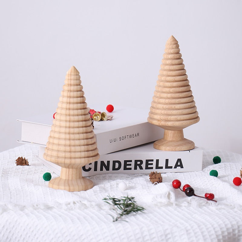 Handmade, Wooden Christmas Tree Ornament Tabletop Small Home Decoration Atmosphere HongmingShop