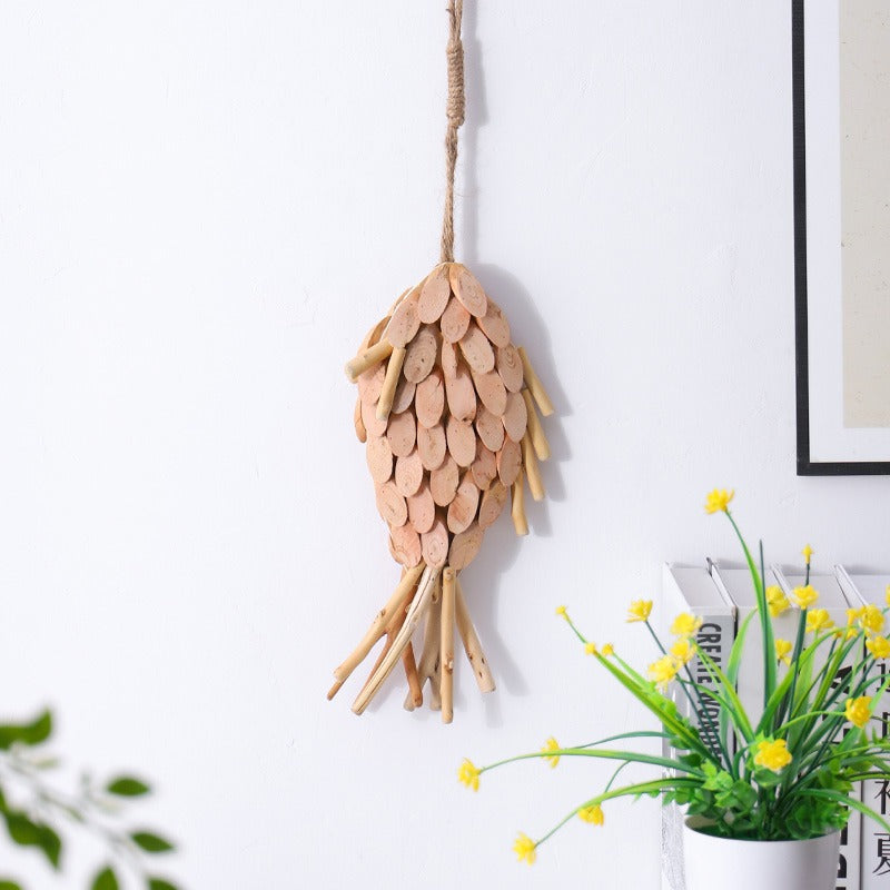 Handmade, modern minimalist fish pendant wall three-dimensional fish wall decoration room corridor decoration HongmingShop