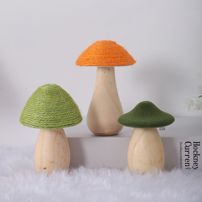 Handmade, wooden hemp rope creative small mushroom cute ornament desktop decoration home HongmingShop