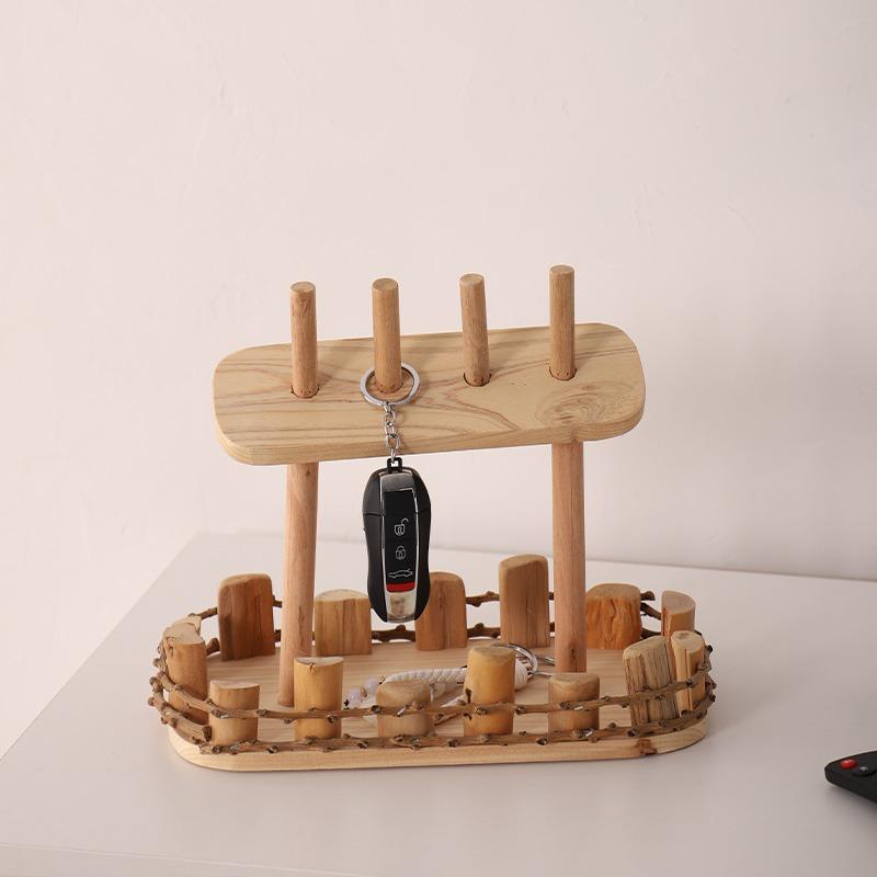 Handmade, solid wood key storage ornament door shoe cabinet shelf creative home living room handmade decoration HongmingShop