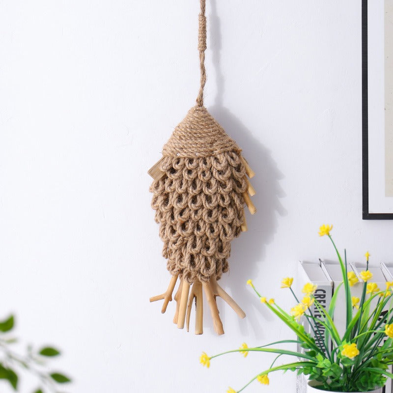 Handmade, modern minimalist fish pendant wall three-dimensional fish wall decoration room corridor decoration HongmingShop