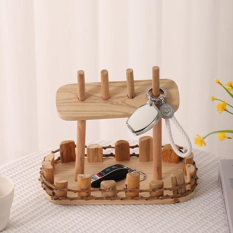 Handmade, solid wood key storage ornament door shoe cabinet shelf creative home living room handmade decoration HongmingShop