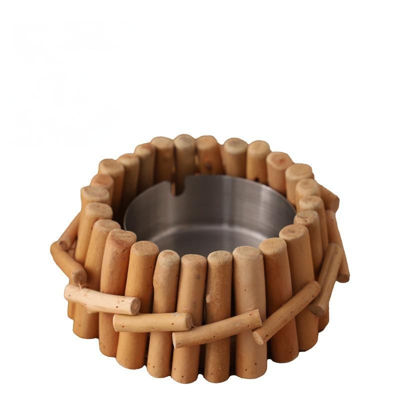 Handmade, Log Stainless Steel Ashtray Home Living Room Creative Personality Modern Ashtray Ornament HongmingShop