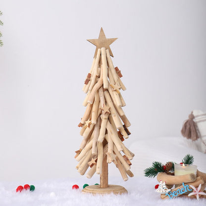 Handmade, Log Ornaments Home Tabletop Christmas Tree HongmingShop