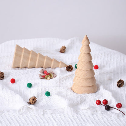 Handmade, Wooden Christmas Tree Tabletop Ornament Creative Decoration Living Room Holiday Gifts Small Household Ornaments HongmingShop