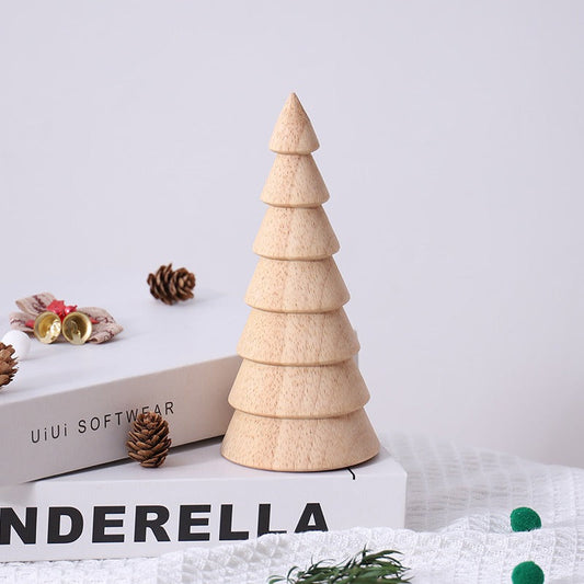 Handmade, Wooden Christmas Tree Tabletop Ornament Creative Decoration Living Room Holiday Gifts Small Household Ornaments HongmingShop