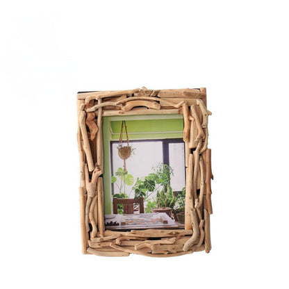Handmade, creative solid wood photo frame table 7 inch picture frame ornament living room wine cabinet TV cabinet photo frame decoration home furnishings HongmingShop