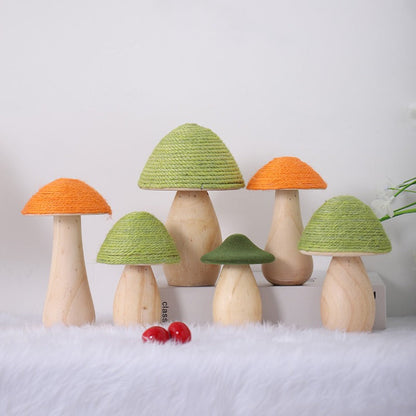 Handmade, wooden hemp rope creative small mushroom cute ornament desktop decoration home HongmingShop