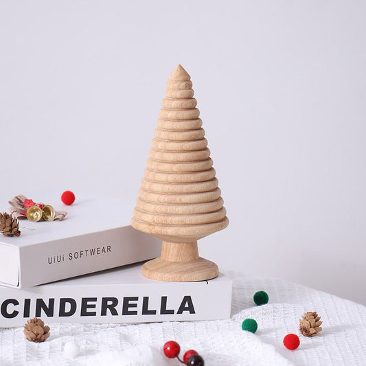 Handmade, Wooden Christmas Tree Ornament Tabletop Small Home Decoration Atmosphere HongmingShop
