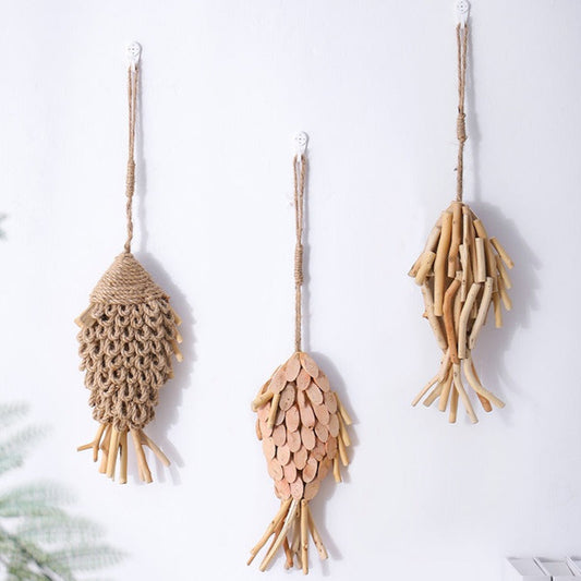 Handmade, modern minimalist fish pendant wall three-dimensional fish wall decoration room corridor decoration HongmingShop