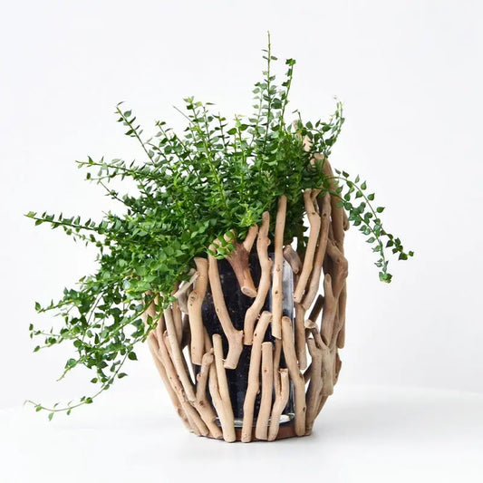 Handmade, Wooden Vase Ornament Living Room Flower Arrangement Decoration Home High-end Dining Tabletop Decoration Green Plants Floral Art HongmingShop