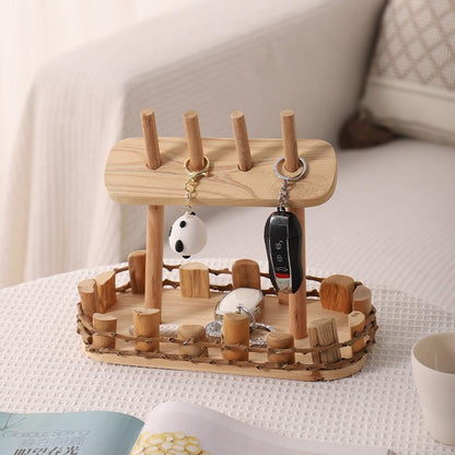 Handmade, solid wood key storage ornament door shoe cabinet shelf creative home living room handmade decoration HongmingShop