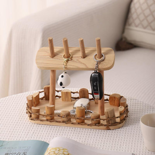 Handmade, solid wood key storage ornament door shoe cabinet shelf creative home living room handmade decoration HongmingShop