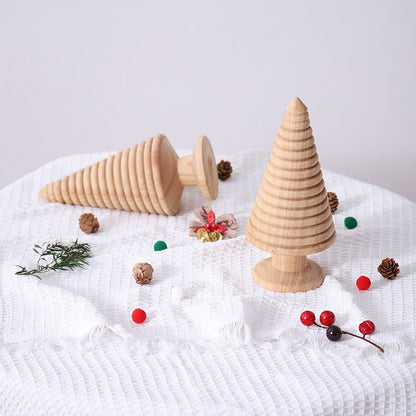 Handmade, Wooden Christmas Tree Ornament Tabletop Small Home Decoration Atmosphere HongmingShop