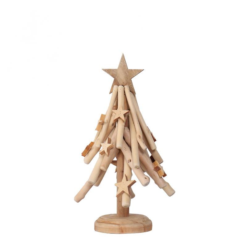 Handmade, Log Ornaments Home Tabletop Christmas Tree HongmingShop