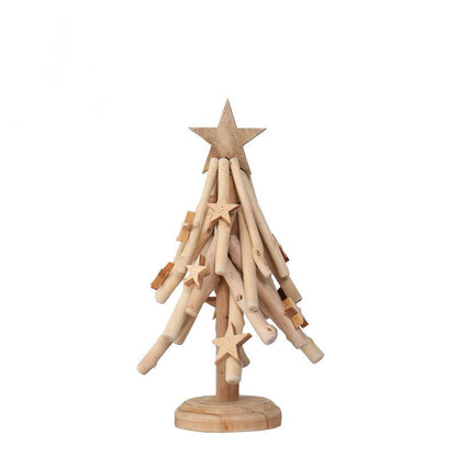 Handmade, Log Ornaments Home Tabletop Christmas Tree HongmingShop