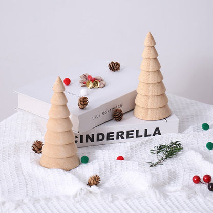 Handmade, Wooden Christmas Tree Tabletop Ornament Creative Decoration Living Room Holiday Gifts Small Household Ornaments HongmingShop