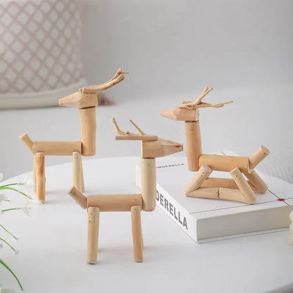 Handmade，Desktop deer ornament living room home decoration desk wine cabinet TV cabinet decoration creative gift HongmingShop