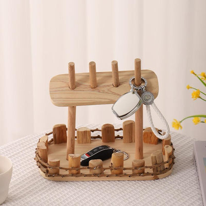 Handmade, solid wood key storage ornament door shoe cabinet shelf creative home living room handmade decoration HongmingShop