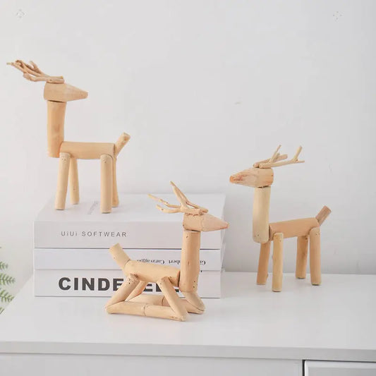 Handmade，Desktop deer ornament living room home decoration desk wine cabinet TV cabinet decoration creative gift HongmingShop