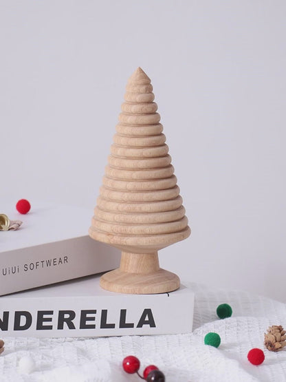 Handmade, Wooden Christmas Tree Ornament Tabletop Small Home Decoration Atmosphere